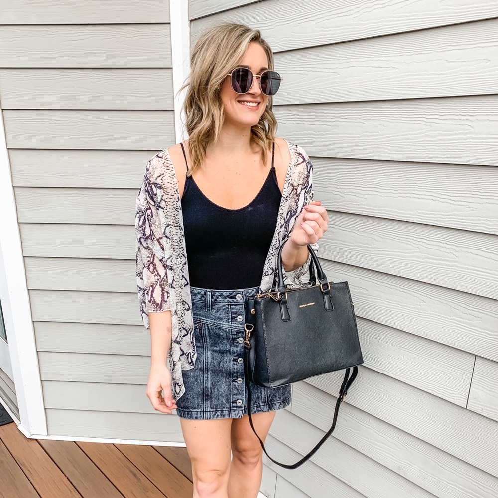Snake print kimono